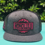 Flat Bill Hat Charcoal Heather Jersey Maroon