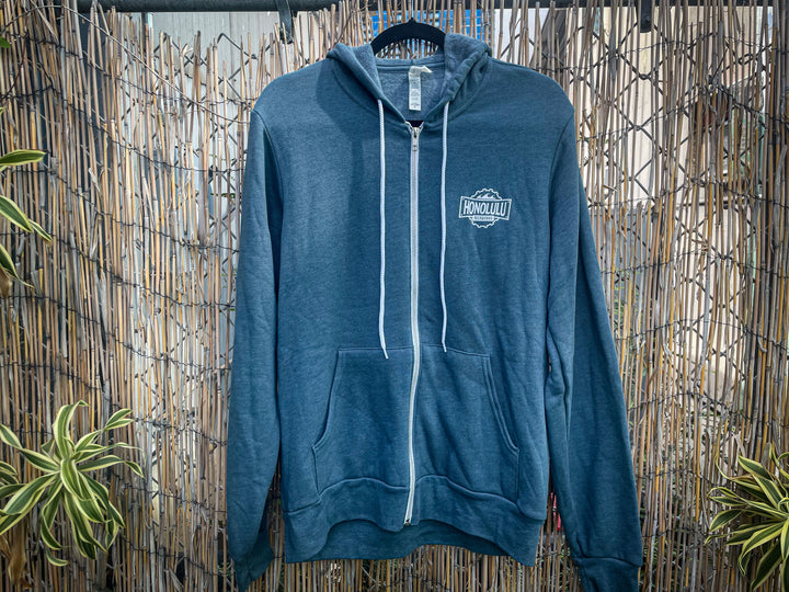 Men's Zip Hoodie Slate/White