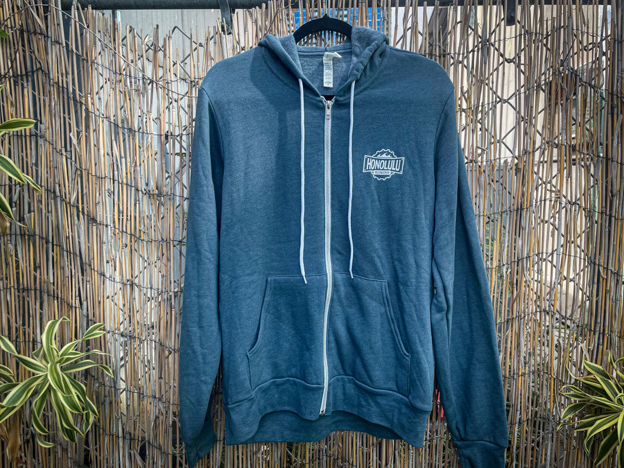 Men's Zip Hoodie Slate/White